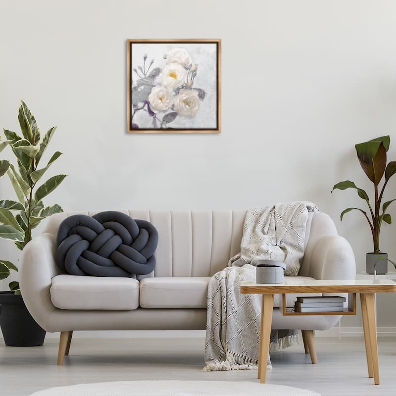Stupell Bundle of White Blooms Framed Floater Canvas Wall Art Design By Emily Ford