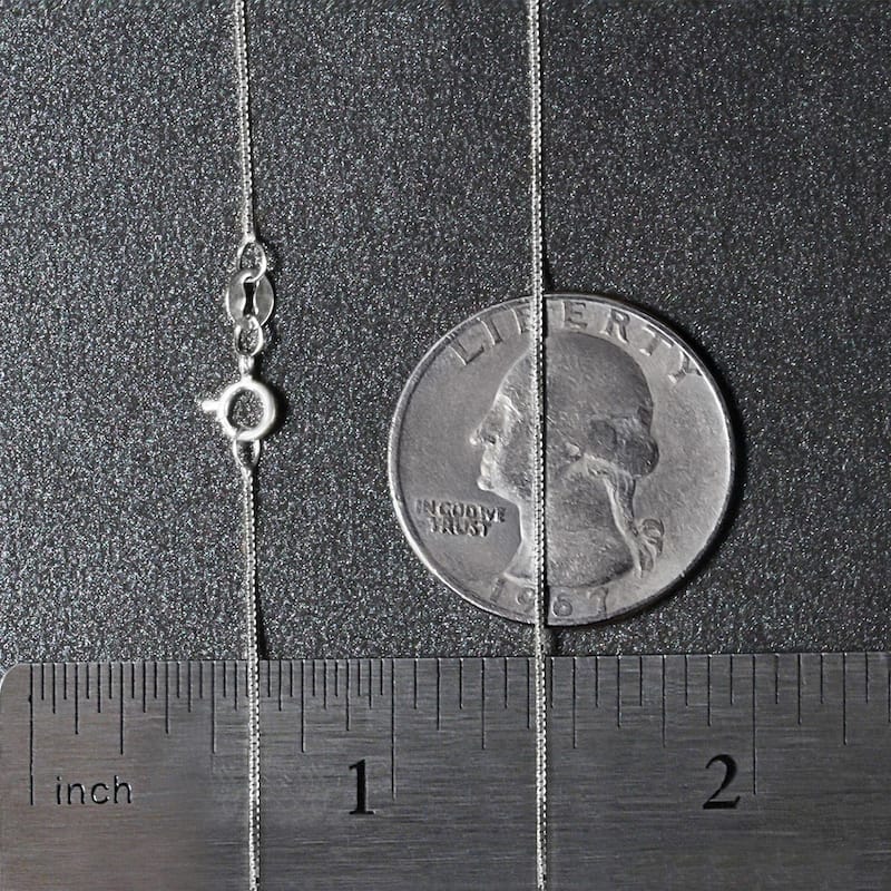 MayaMila 10k Solid White Gold Classic Box Chain Necklace 0.6mm