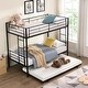 preview thumbnail 2 of 31, Twin over Twin Size Metal Bunk Bed with Trundle