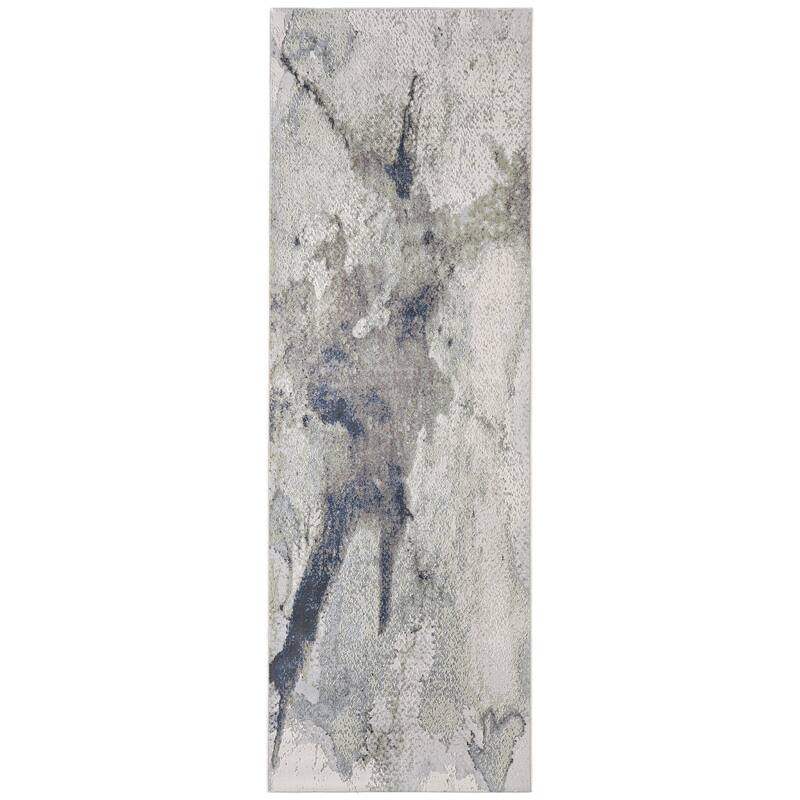 HomeRoots Abstract Industrial Runner Area Rug - 94.00 in. x 33.00 in. x 0.39 in.
