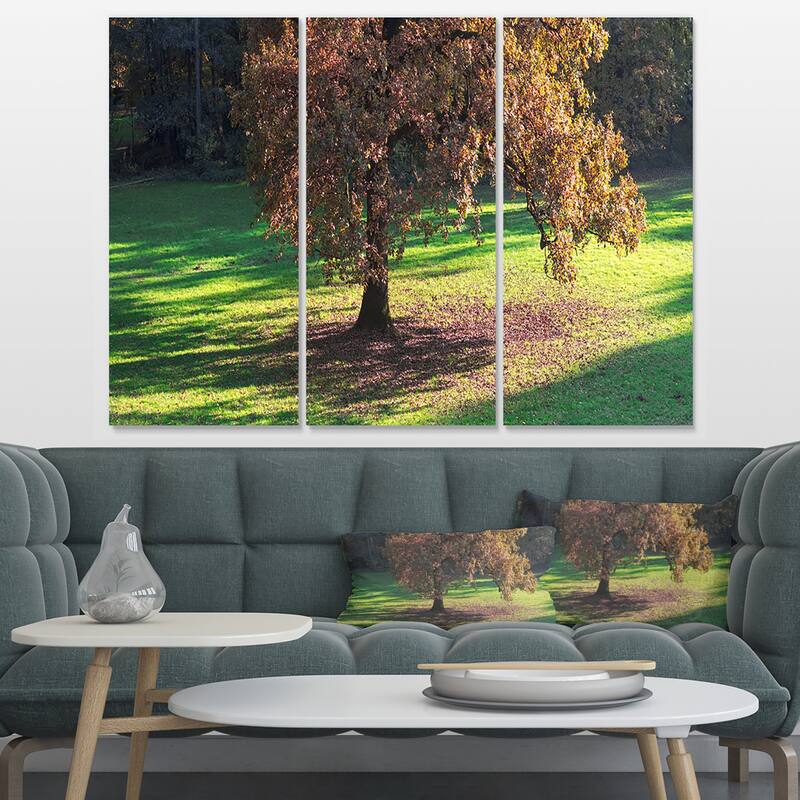Designart "Lonely Beautiful Autumn Tree" Landscape Canvas Art Print