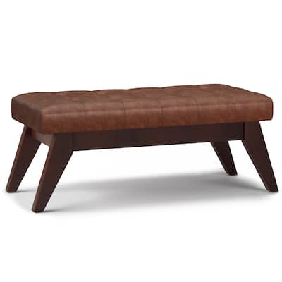 Mid Century Tufted Ottoman Bench