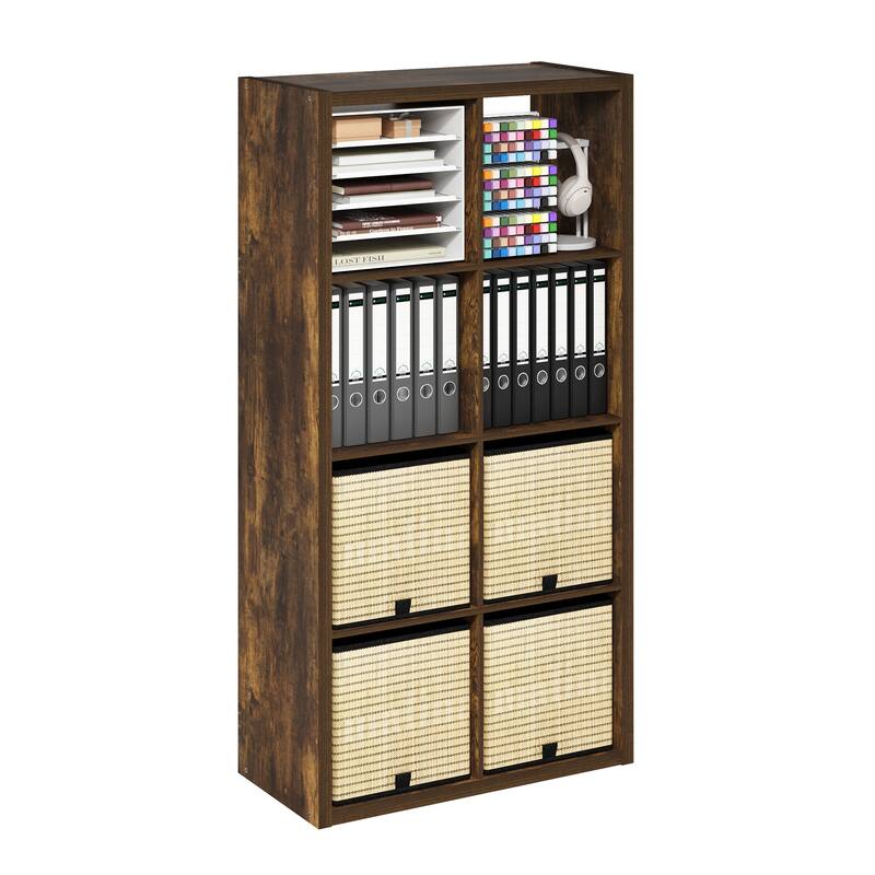 Furinno Cubicle Open Back Cube Storage, 8-Cube