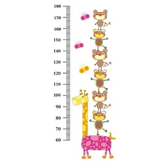 Shop Unique Bargains Bear Giraffe Growth Height Measure Chart