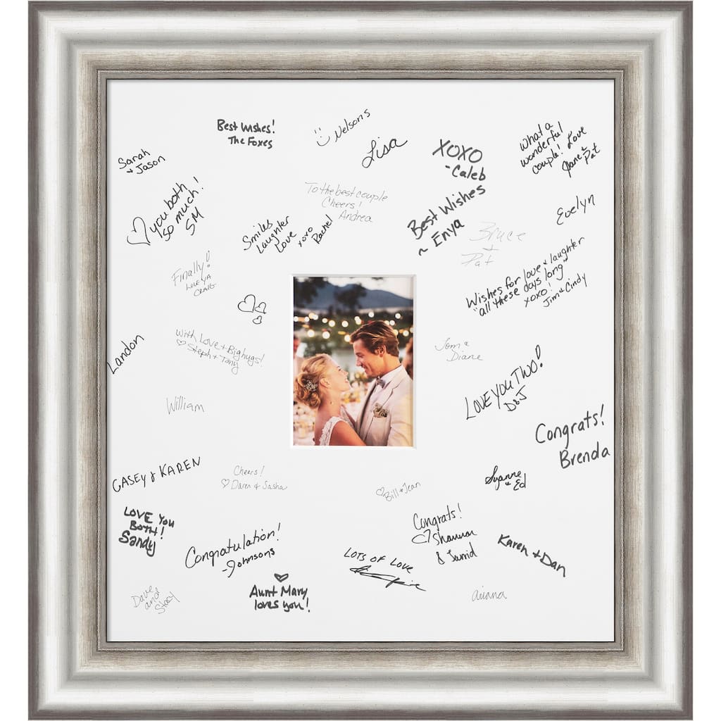 Salon Signature Mat Picture Frame - Autograph Photo Frame Guest Book Alternative for Weddings, Graduations, or Retirement