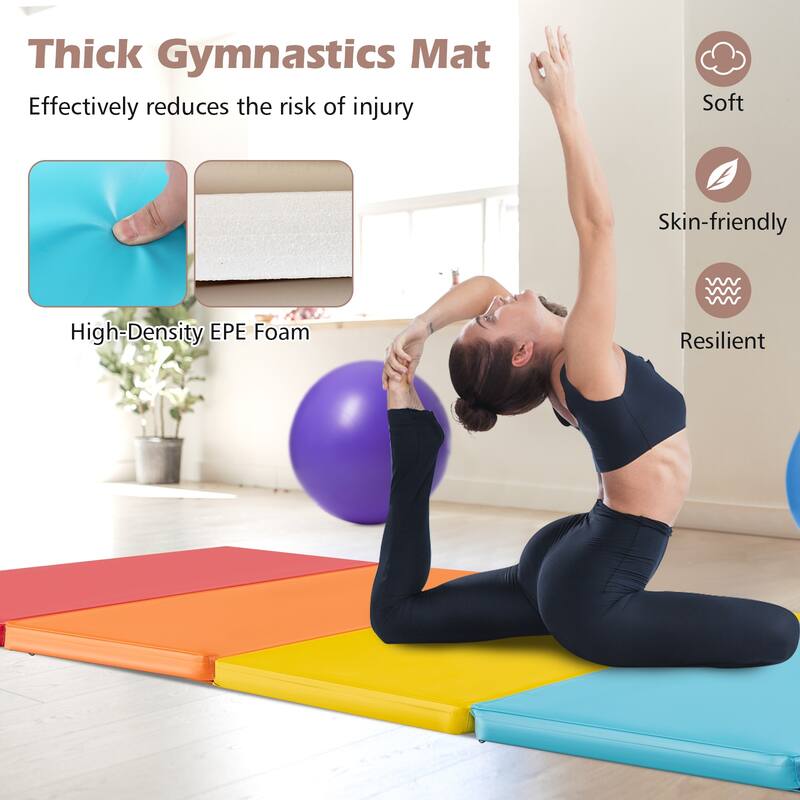 Costway 5-Panel Folding Gymnastics Thick Mat 6.6' x 2.5' Tumbling Mat - See Details