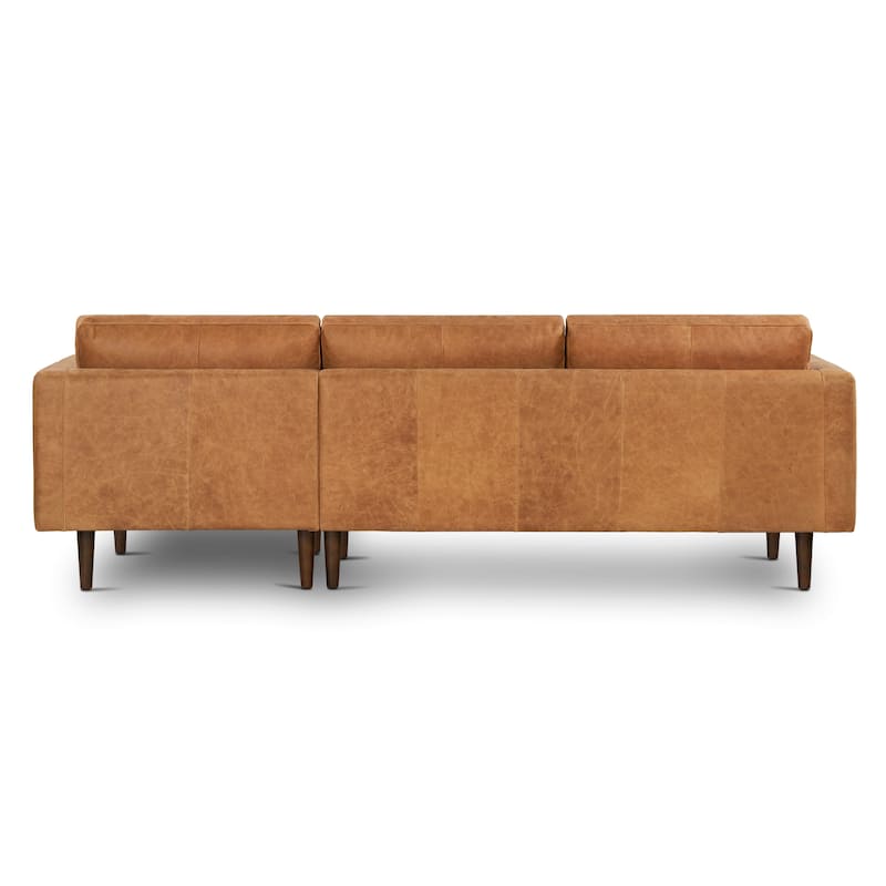 Poly & Bark Napa 104.5" Right-facing Sectional Sofa - Full Grain Genuine Italian Leather