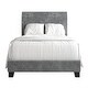 preview thumbnail 34 of 34, CraftPorch Corduroy 4-pieces Mid-Century Modern Grey Bed with Dark Grey Furniture Bedroom Set Grey - Twin