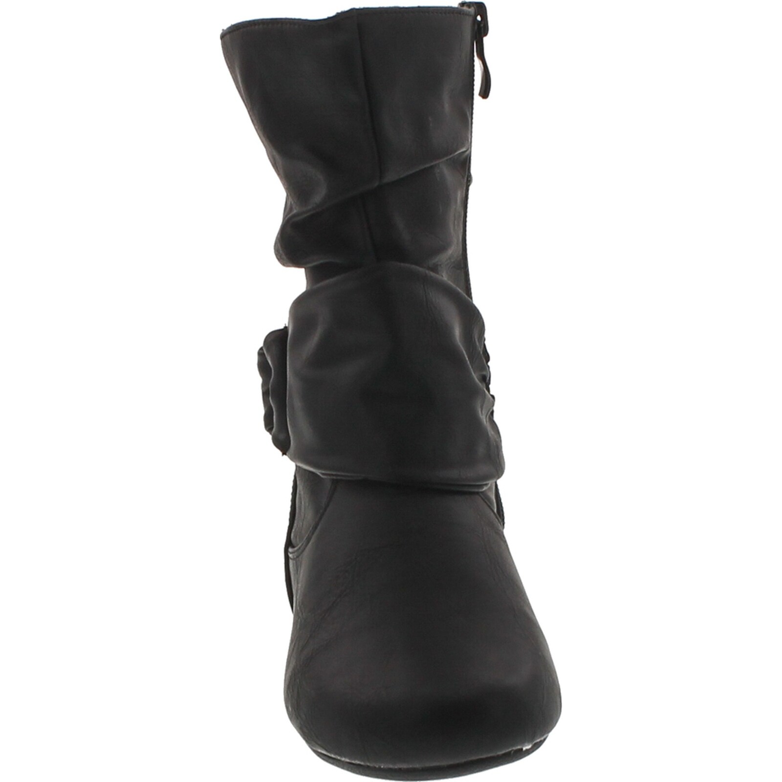 black flat slouch boots womens