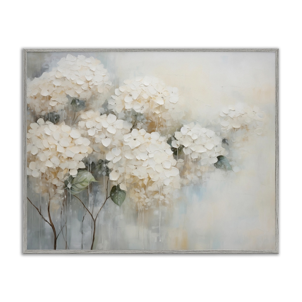 Stupell Subtle Fading White Hydrangeas Framed Giclee Art Design By Arlington Prints