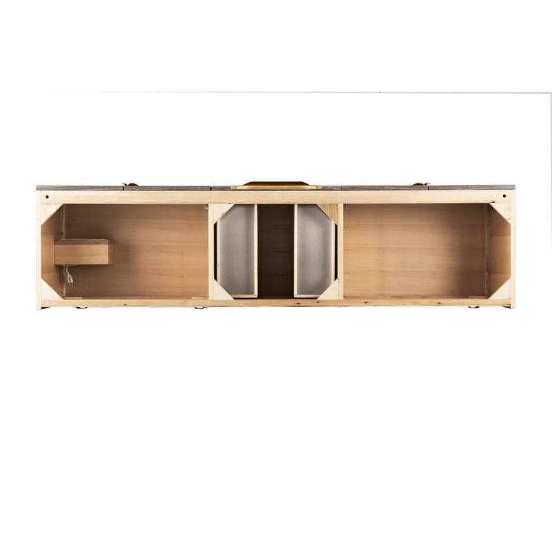 James Martin Vanities Mercer Island 72" Single Vanity, Ash Gray with Radiant Gold Hardware