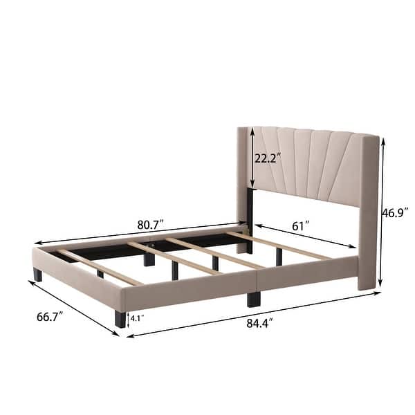 Queen Size Velvet Upholstered Platform Bed - Bed Bath & Beyond - 36288602