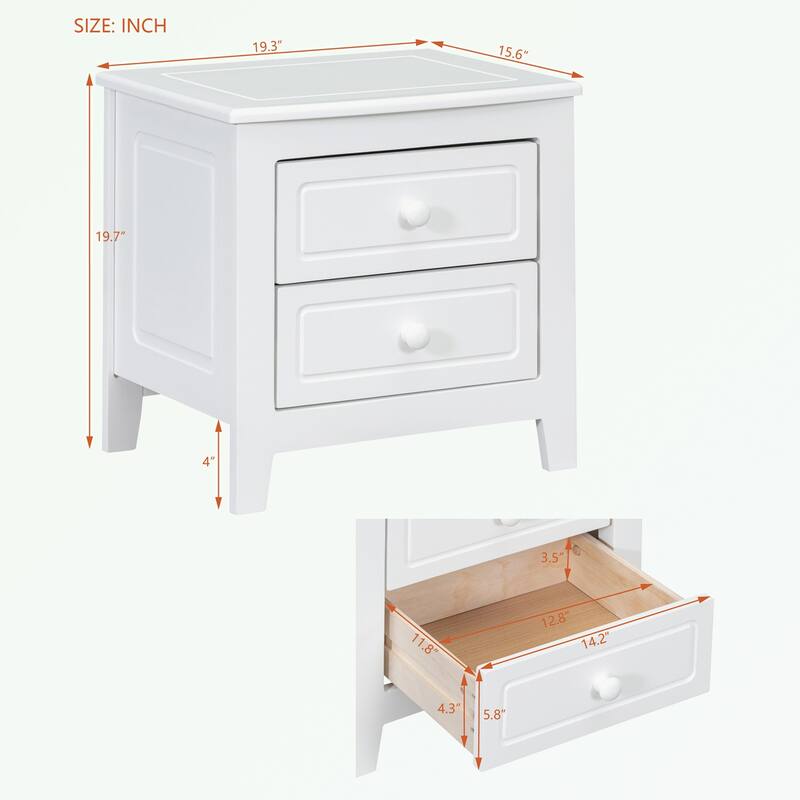 Nightstand with 2-Drawers