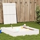 preview thumbnail 10 of 16, vidaXL Sandpit with Cover Sandbox Patio Outdoor Play Equipment Solid Wood Pine - 43.7" x 43.7" x 7.7" White