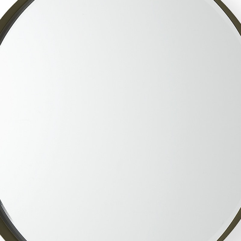 HomeRoots 24" Gold Metal Round Framed Accent Mirror - 24.41 in. x 24.41 in. x 2.36 in.
