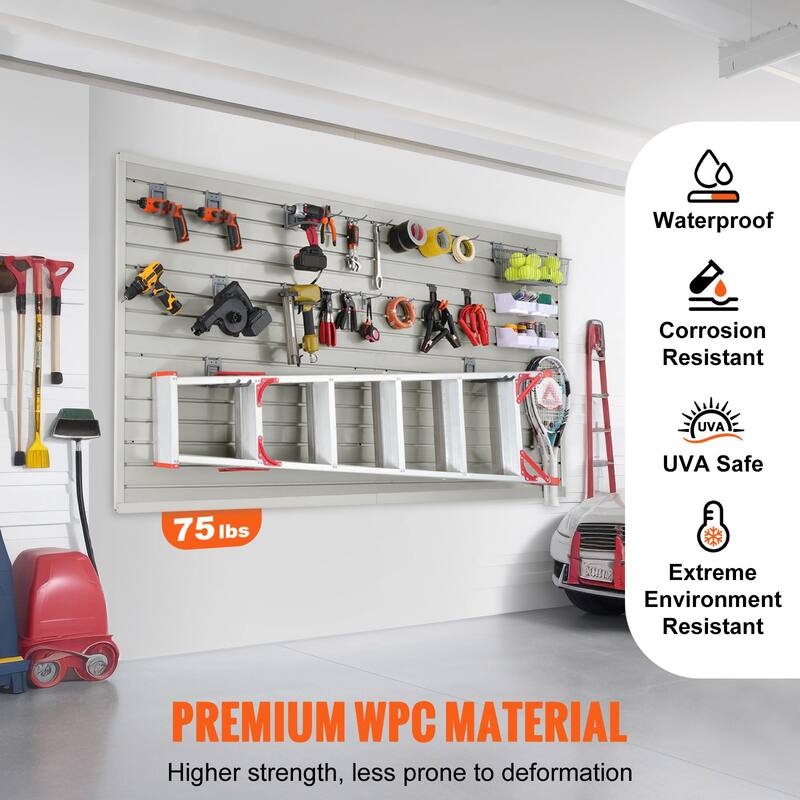 Heavy Duty Garage Slat Wall Organizer Panels with Universal Groove Design