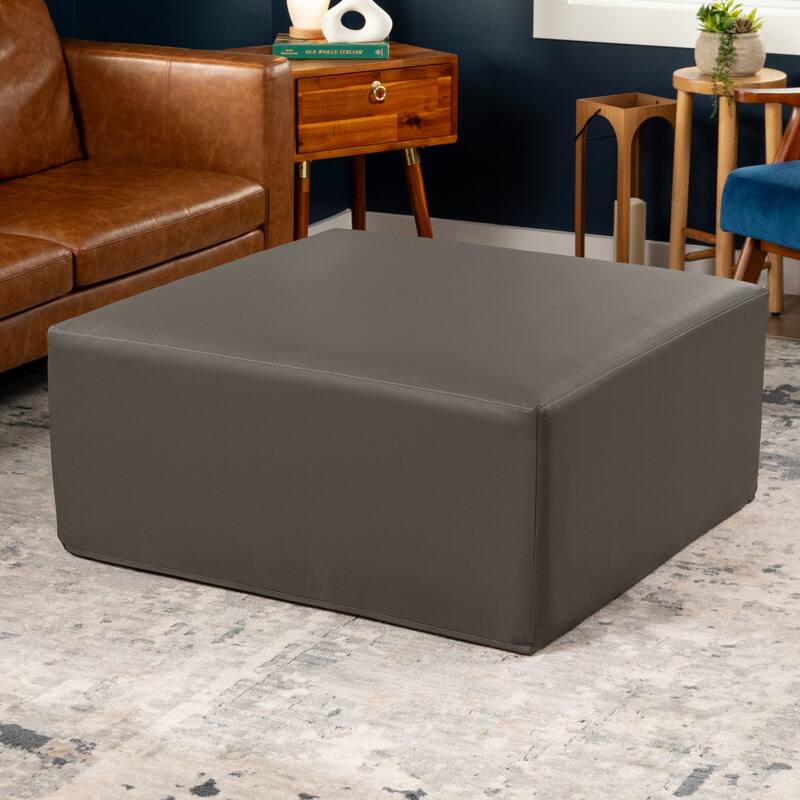 Jaxx Fairlie Couch Ottoman - Oversized Square Foam Coffee Table Ottoman