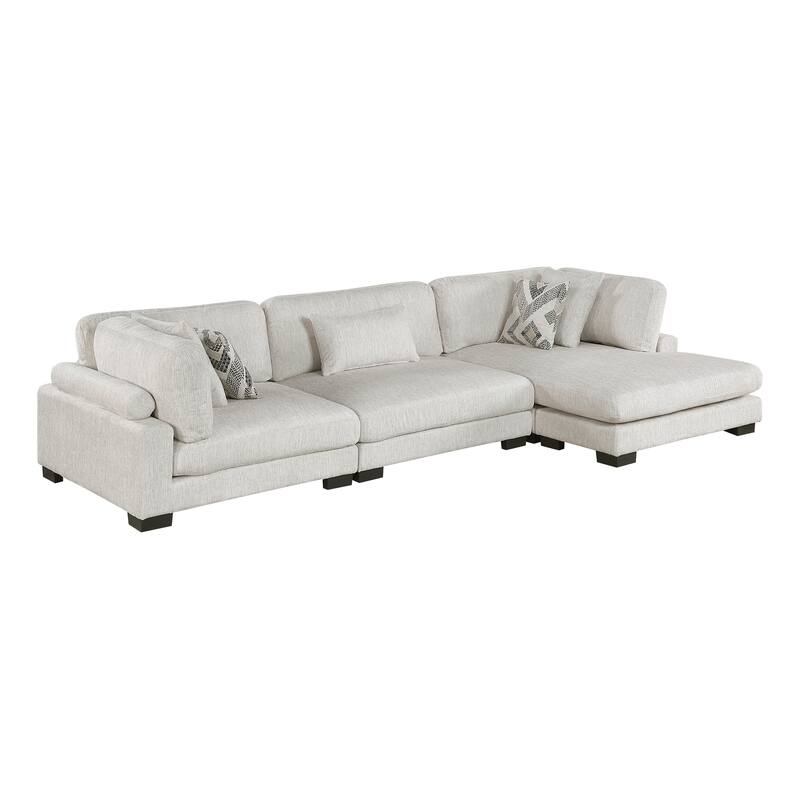 Abbeville Microfiber 3-Piece Modular Sectional with Chaise - Beige