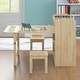 preview thumbnail 17 of 16, Kids Art Table and 2 Chairs,Kid Craft Table with Supplies Storage Shelves,Canvas Bins,Paper Roll for Preschool Toddler