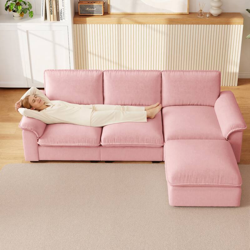 L-Shaped Computer Desk with 2 Cabinets and 2 Drawers, 11 Open Shelves and 1 Right Flip Shelf with Storage, with Power Outlet