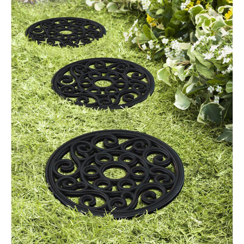 A1HC Rubber Step Mat Multi Functional -Garden Stepping Stone Mat, Outdoor Decorative Tray