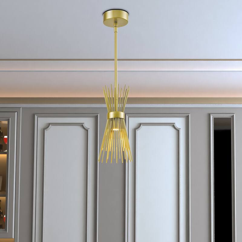 Maxax 1 - Light Single Bell Pendant With Wrought Iron Accents