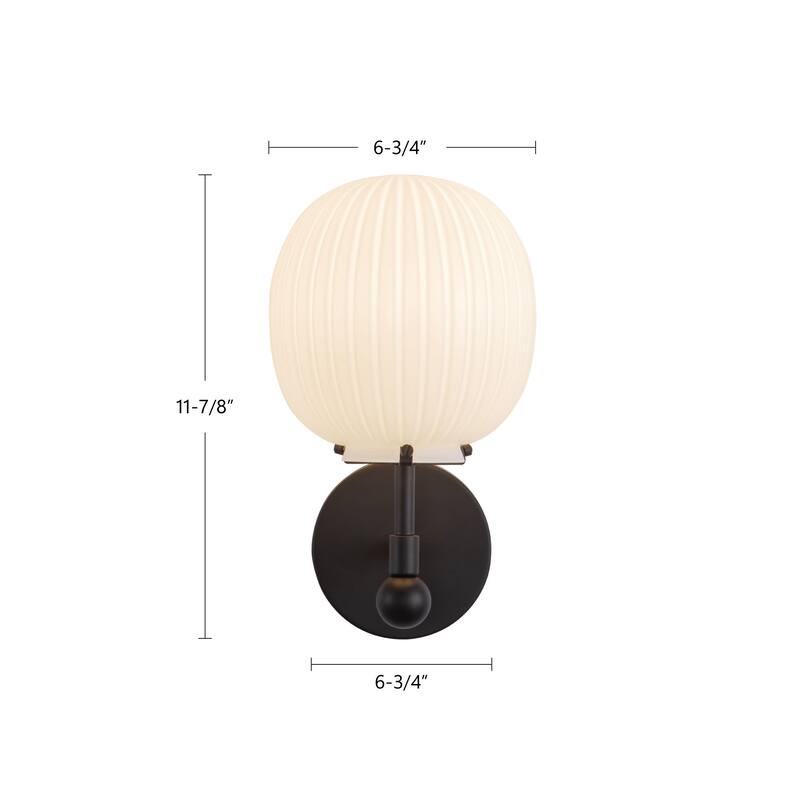 Alora Lighting WV579107 Cherise 12" Tall Bathroom Sconce with Ribbed