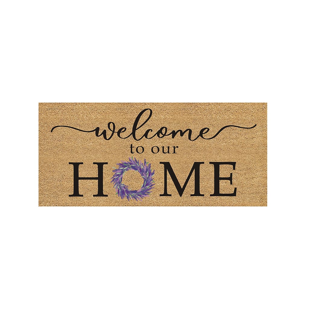 22 in. x 10 in. Welcome to Our Home Flocked Sassafras Coir Switch Mat