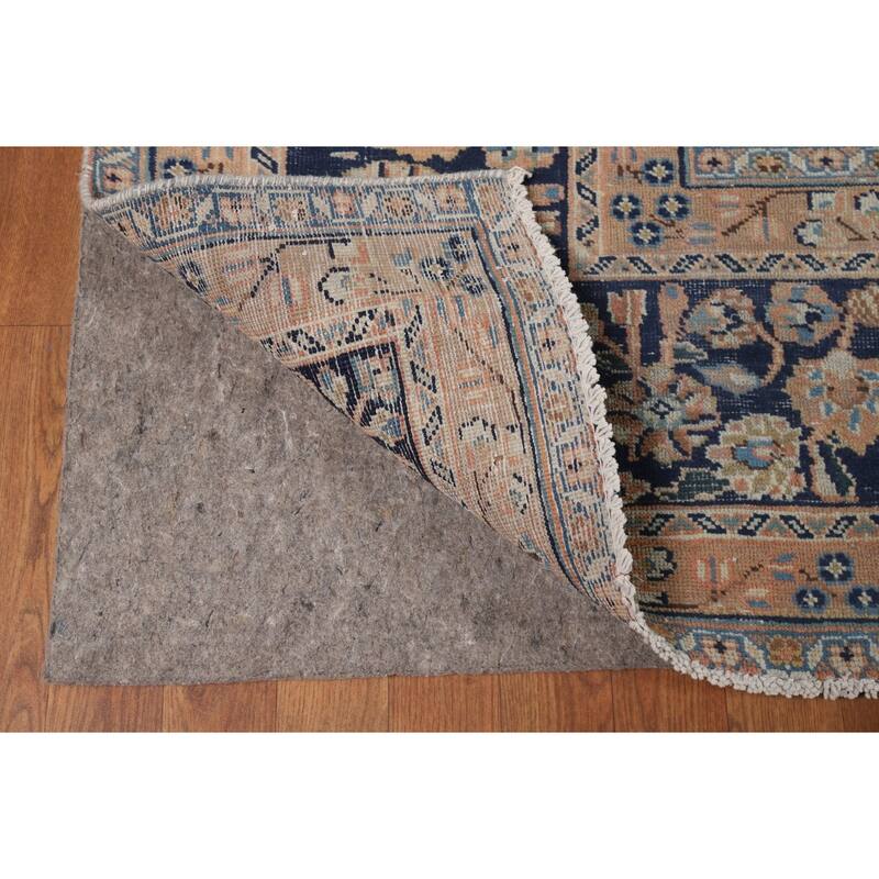 Light Orange Mashad Persian Area Rug Handmade Wool Carpet - 9'9"x 12'3"