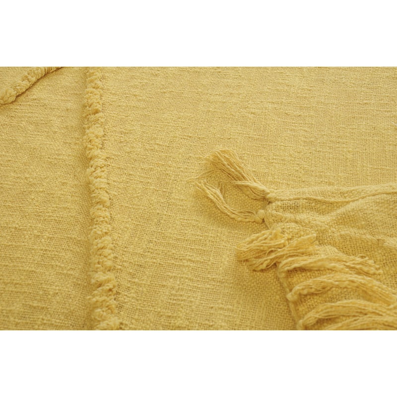 Sevita Handmade Tufted Diamonds Natural Cotton Throw Blanket