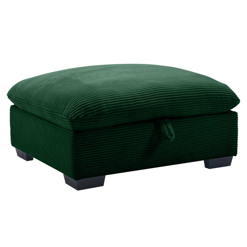 GDFStudio - Marlow Corduroy Fabric Ottoman with Storage