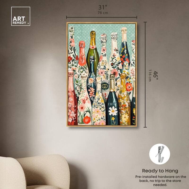Floral Collection Bottles Canvas by Art Remedy