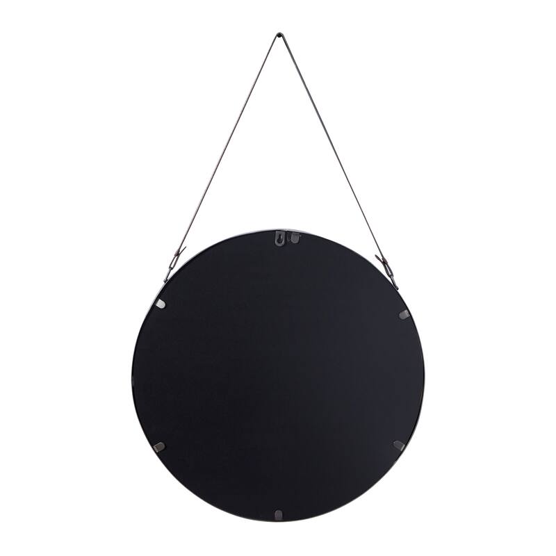Gold Metal Room Wall Mirror with Leather Strap