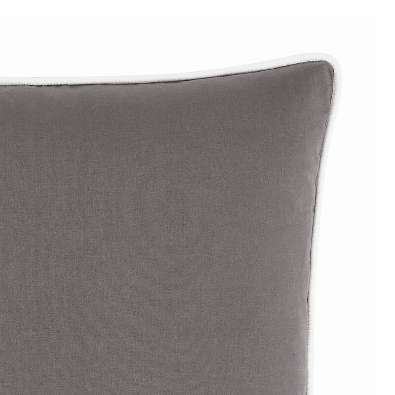 Brooklyn Loom Solid Contrast Piped Decorative Pillow