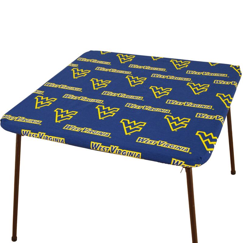 West Virginia Mountaineers Tailgate Fitted Tablecloth - Single - 33" x 33", Card Table - West Virginia Mountaineers