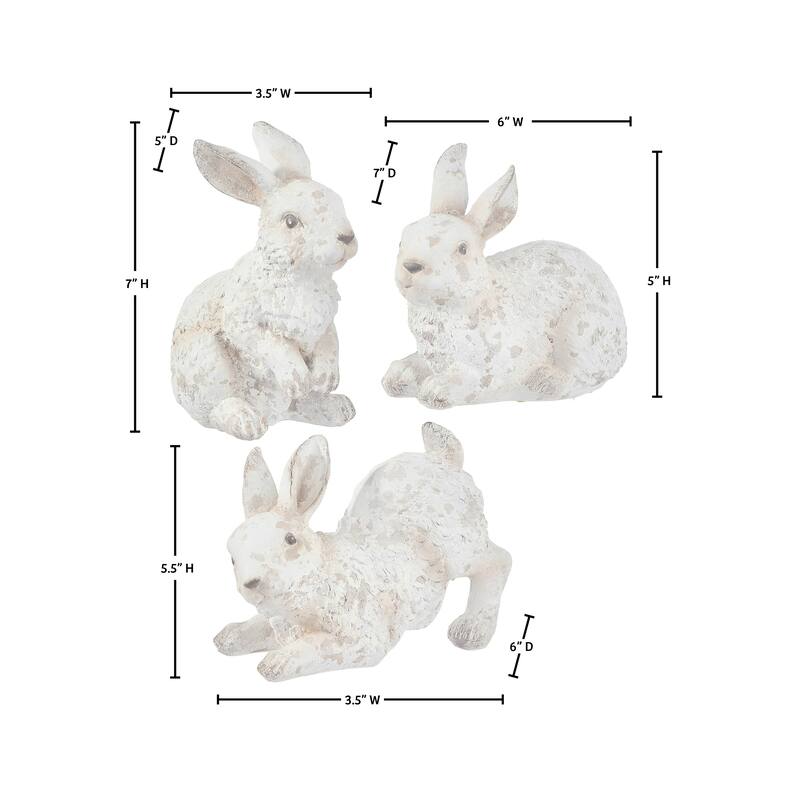 7" Resin Garden Bunny Set of 3