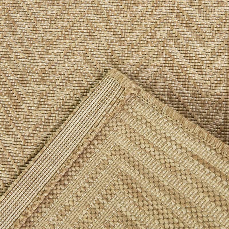 Alois Chevron Border Indoor/Outdoor Area Rug