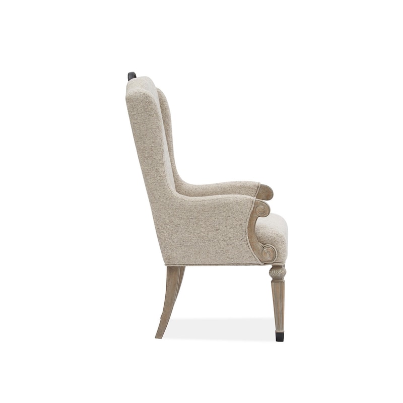 Magnussen Home Marisol Fawn Upholstered Host Chair Two Pack - 27''W x 25.13''D x 45.38''H