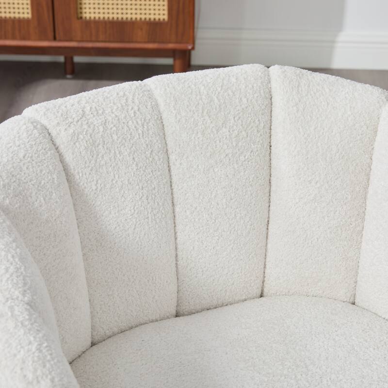 29.9" W Mid-Century Chenille Armchair with Metal Legs