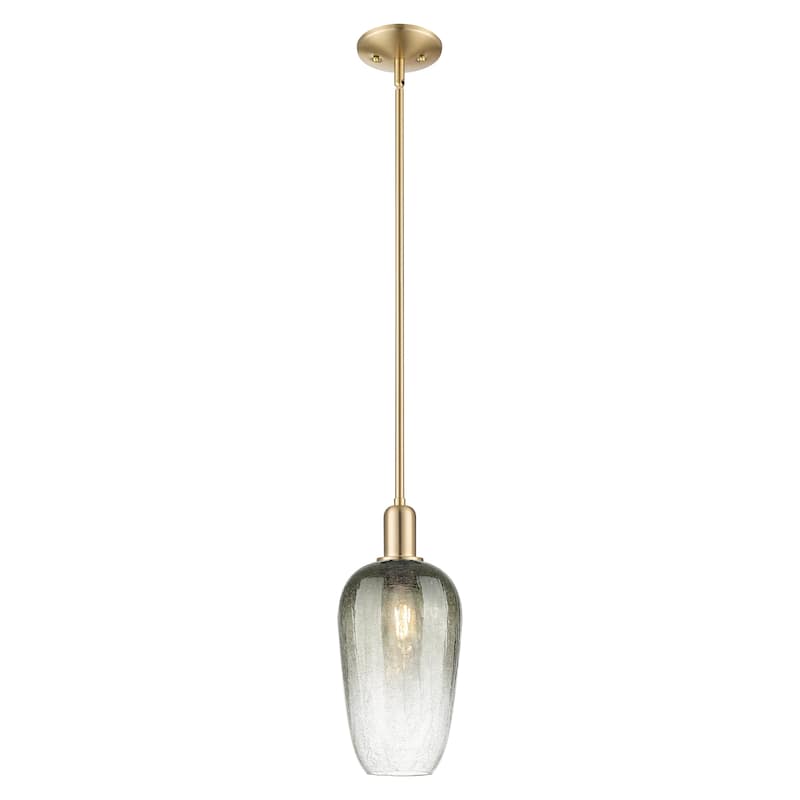 Innovations Lighting Downtown Urban - Brookhaven Flute - 1 Light 7" Stem Hung Mini Pendant - Champagne Bronze/Slate Shade