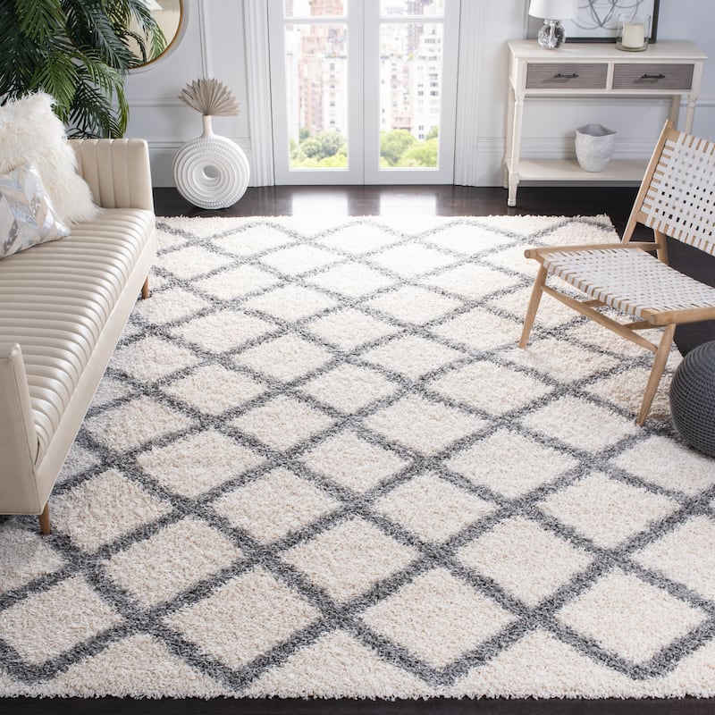 SAFAVIEH, Dallas Shag Rashmi Trellis 1.5-inch Thick Rug - 11' x 15'