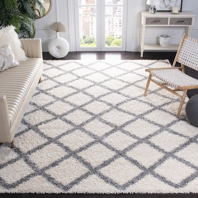 SAFAVIEH, Dallas Shag Rashmi Trellis 1.5-inch Thick Rug - 10' x 14'