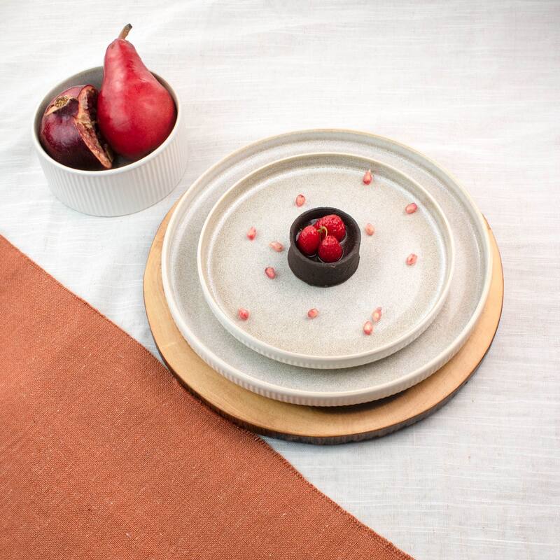 Anderson Reactive Cream Stoneware 12 Pc Set