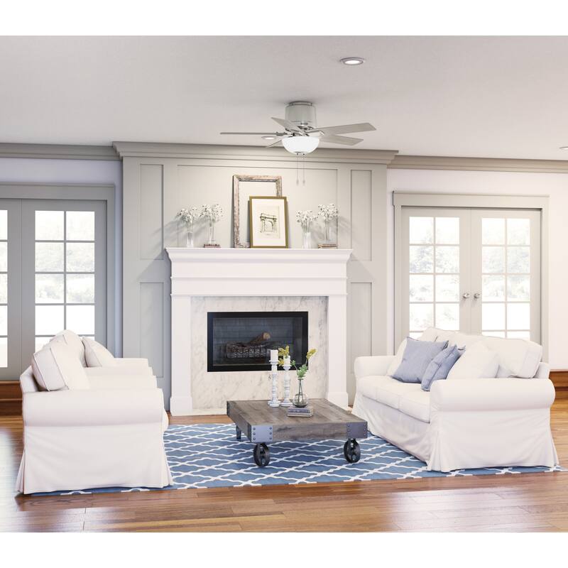 Hunter 44" Fitzgerald Low Profile Ceiling Fan with LED Light Kit and Pull Chain