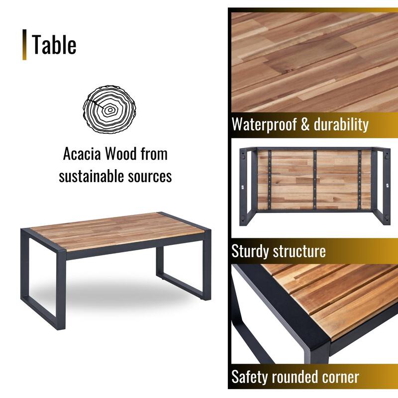 Four-Piece Patio Furniture Set - Brown