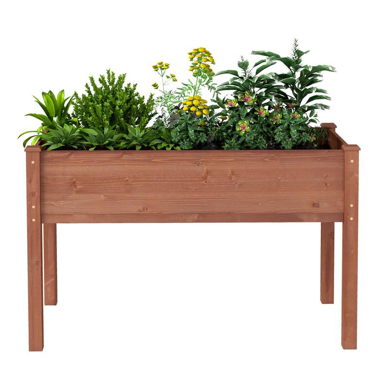 Elevated Garden Bed Wooden Planter Box Indoor and Outdoor Flower Pots with Environmentally Finish for Plants Flowers