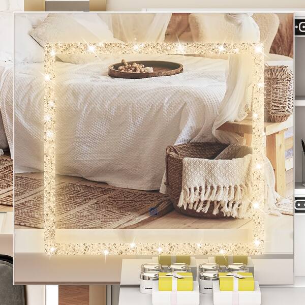 Vanity Desk with Sliding Mirror & Light,Dressing Table with 5 Drawers -  39.4"W x 19.7"D x 53.3" H - Bed Bath & Beyond - 39316691