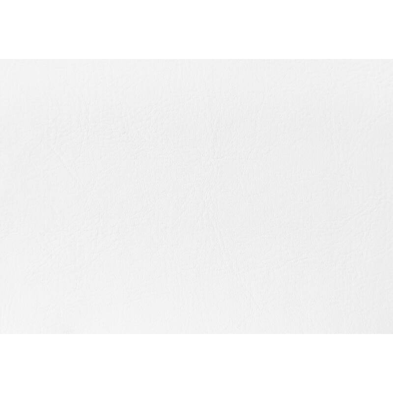 Full Size Upholstered White Leather Look Headboard with Chrome Trim