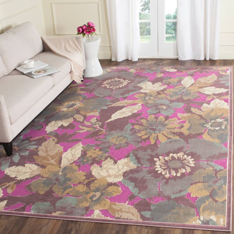 SAFAVIEH Paradise Leontine Modern Viscose Rug - 5'3" x 7'6" - Purple/Fuchsia
