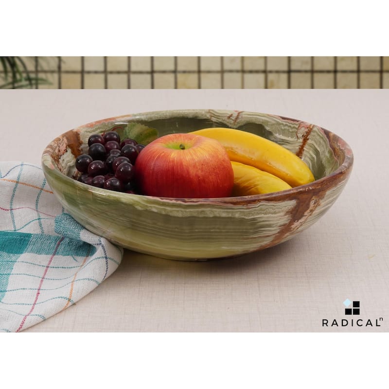 Marble Fruit Bowl 10'Handmade Fruit and Vegetable Holder - Decorative Bowl For Kitchen Counter Décor